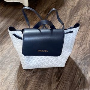 Navy and white MK backpack